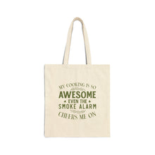 Load image into Gallery viewer, Funny Awesome Cook Green Typography Quote Canvas Tote Bag