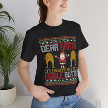 Load image into Gallery viewer, Funny Christmas Santa - Beware Of Wiggle Butts Tee Shirt For Dog Lovers