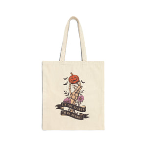 Spooky Season Quote Graphics Halloween Canvas Tote Bag