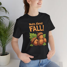 Load image into Gallery viewer, Nuts About Fall Seasonal Pun Graphic Tee Shirt