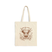 Load image into Gallery viewer, Salty Heifer Brown Cow Rockstar Canvas Tote Bag