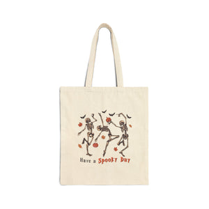 Have A Spooky Day Dancing Skeletons Halloween Canvas Tote Bag