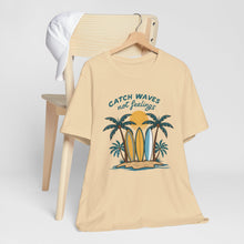 Load image into Gallery viewer, Catch Waves Not Feelings Tropical Surf Short Sleeve Tee Shirt