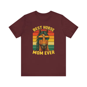 Best Horse Mom Ever Retro Sunset Tee Shirt