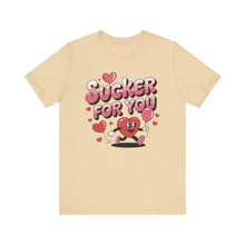 Load image into Gallery viewer, Retro Graphic Hearts Sucker For You Quote Valentine&#39;s Day Tee Shirt For Lovers