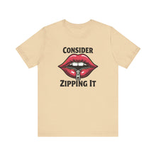 Load image into Gallery viewer, Consider Zipping It Sarcastic Remark Retro Lips Graphic T-Shirt