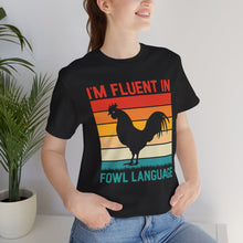 Load image into Gallery viewer, Humorous Fowl Language Rooster Retro Sunset Tee Shirt