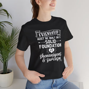 Friendship Shenanigans And Sarcasm Tee Shirt - Perfect Gift For Best Friends