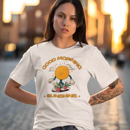 Good Morning Sunshine Cheerful Retro Graphic Tee for Positive Vibes