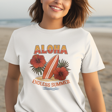 Load image into Gallery viewer, Aloha Endless Summer Surfboard Tee Shirt