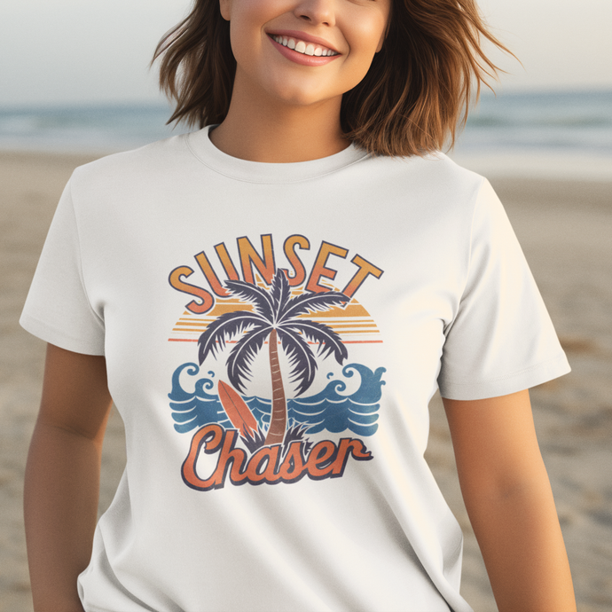 Sunset Chaser Short Sleeve Summer Surfing Tee Shirt