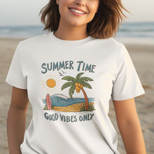 Load image into Gallery viewer, Summer Time Good Vibes Only Beach Lovers Tee Shirt