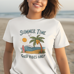 Summer Time Good Vibes Only Beach Lovers Tee Shirt