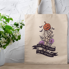 Load image into Gallery viewer, Spooky Season Quote Graphics Halloween Canvas Tote Bag