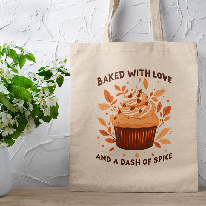 Baked With Love Canvas Tote Bag