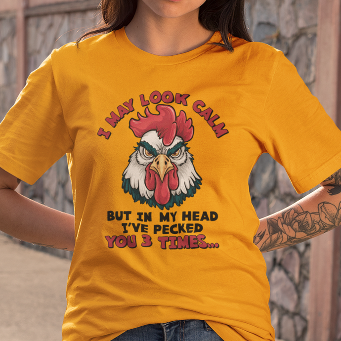 Angry Rooster Funny Quote Short Sleeve Tee Shirt