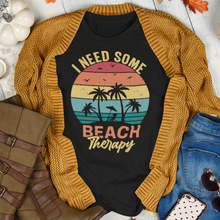 Load image into Gallery viewer, I Need Some Beach Therapy Retro Sunset Summer Tee Shirt