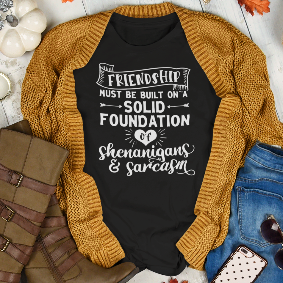 Friendship Shenanigans And Sarcasm Tee Shirt - Perfect Gift For Best Friends