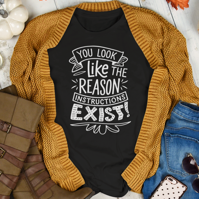 You Look Like The Reason Instructions Exist Quirky Remark T-Shirt