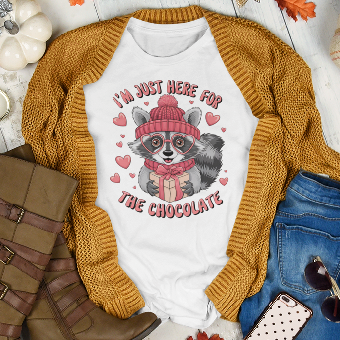 Cute Raccoon Chocolate Lover Tee Shirt For Valentine's Day