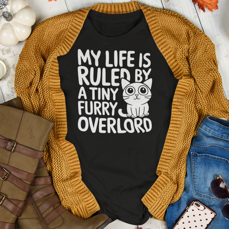 My Life Is Ruled By A Tiny Furry Overlord Cute Cat T-Shirt