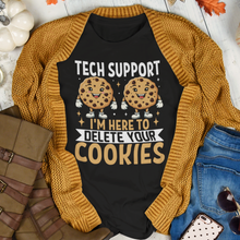 Load image into Gallery viewer, Tech Support Here To Check Your Cookies Punny T-Shirt For Computer Technicians