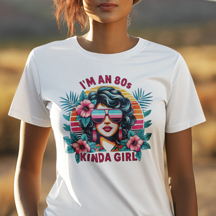 I'm An 80s Kinda Girl Retro Sunset Tee Shirt