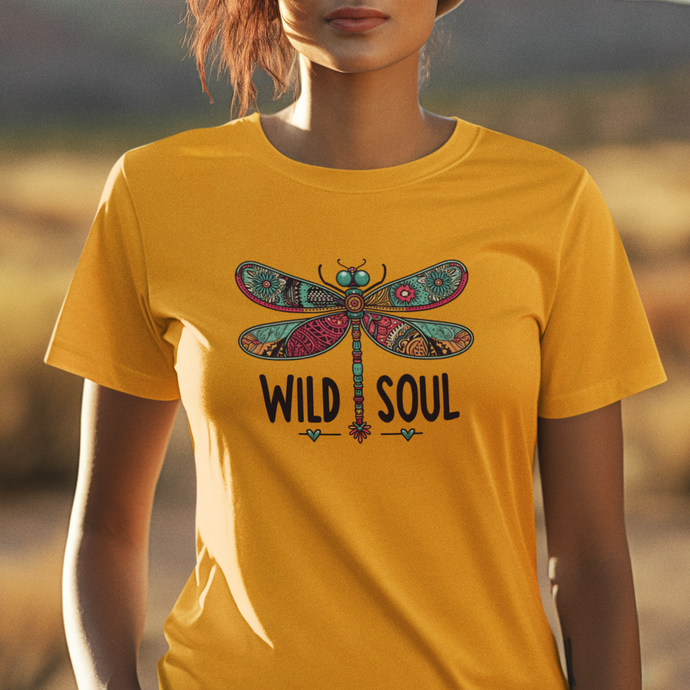 Wild Soul Dragonfly Boho Tee Shirt