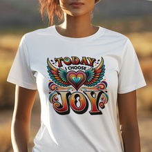 Load image into Gallery viewer, Today I Choose Joy Flying Heart Tee Shirt